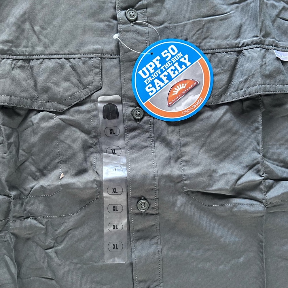 Columbia PFG Fishing Shirt Bundle XL 3 Pack Blue Gray Green Check NWT - Picture 3 of 16